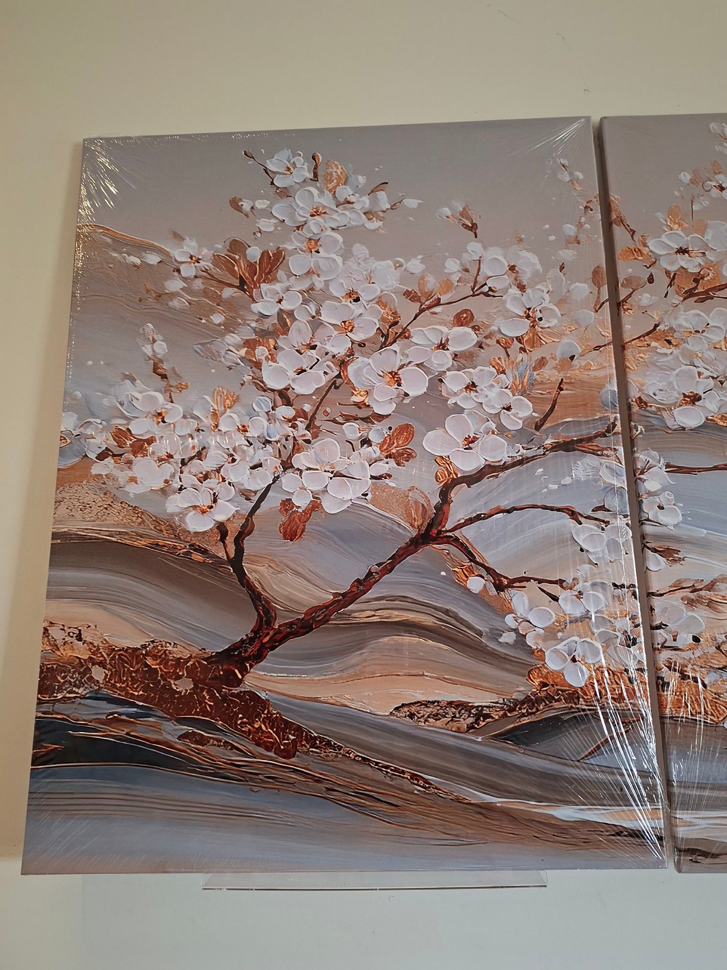 Plum Blossom Landscape Canvas Wall Art Set