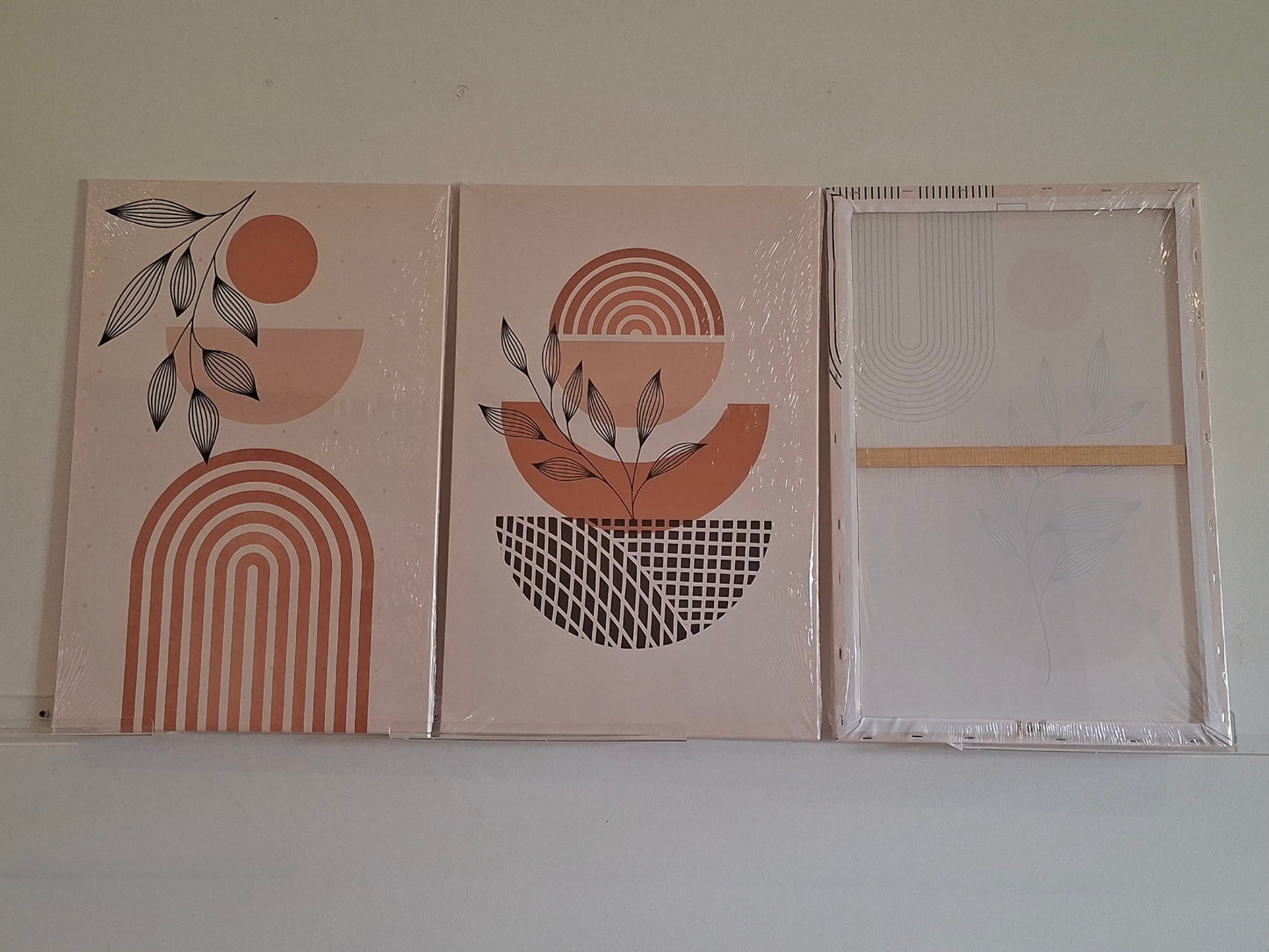 Neutral Geometric & Abstract Plant Canvas Wall Art – Modern Minimalist Décor