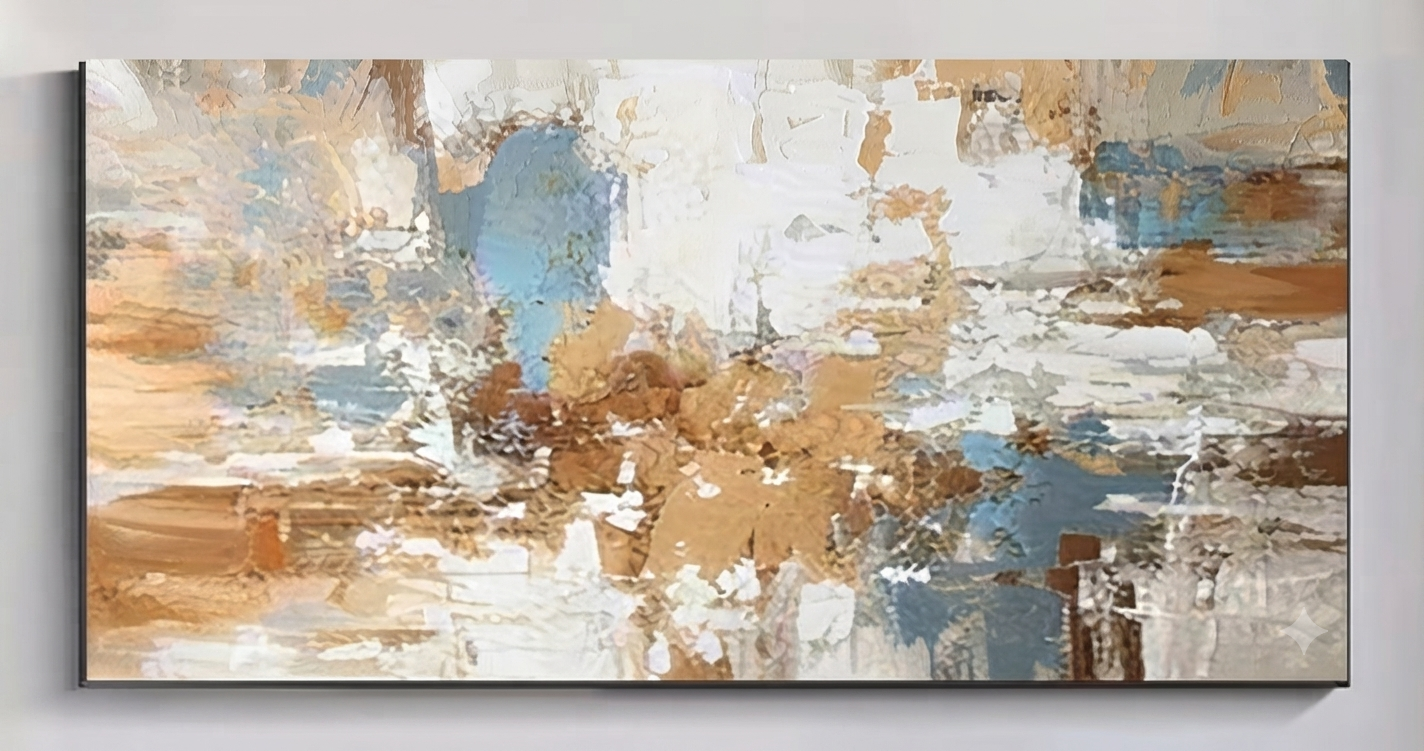 Hand-Painted Abstract Landscape Oil Painting – Timeless Color Symphony Canvas Art
