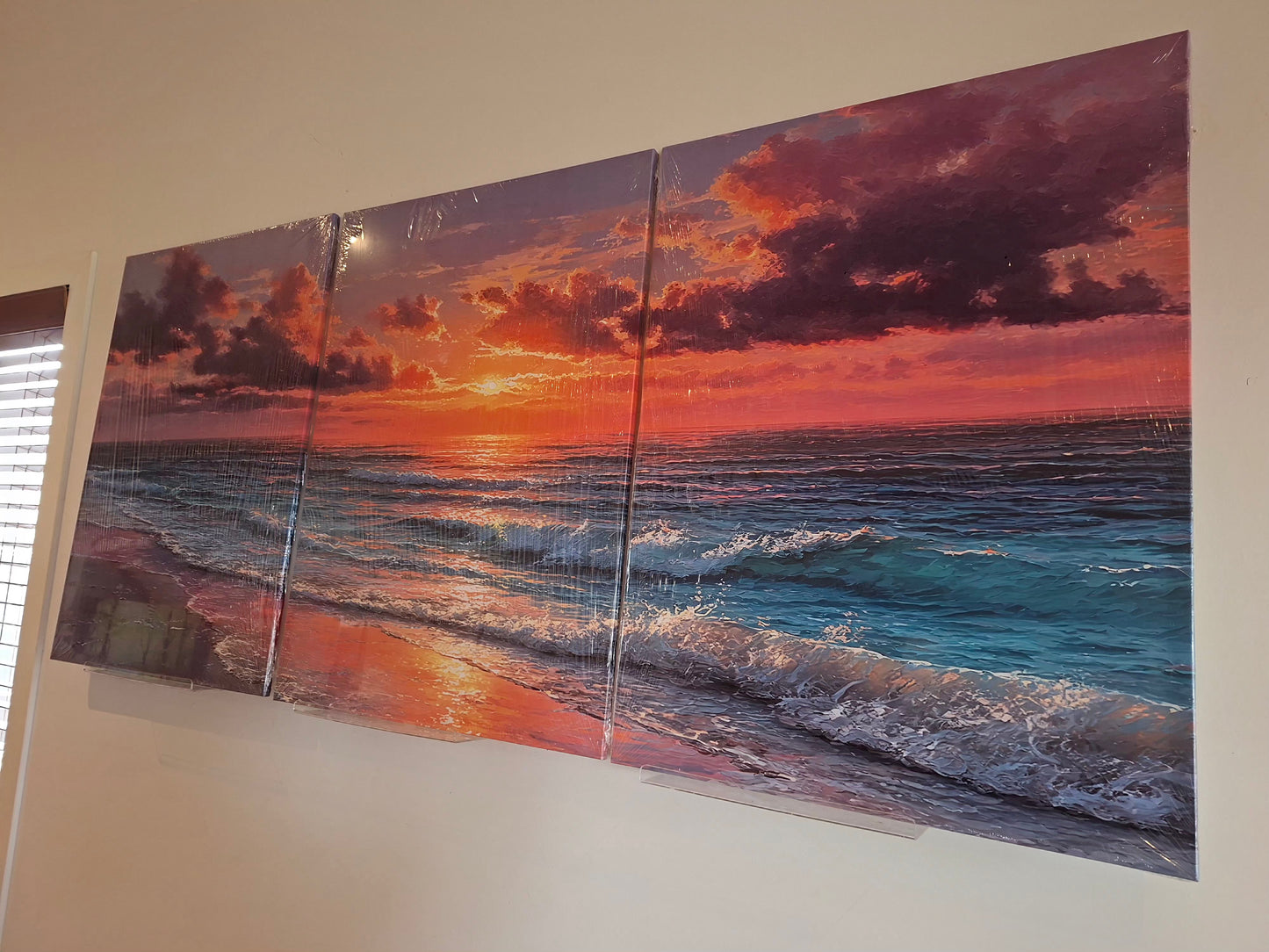 Ocean Sunset Canvas Wall Art – Tropical Beach & Coastal Waves Décor