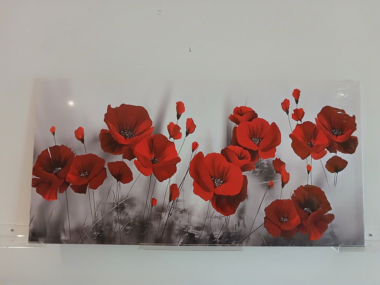 1pc Modern Floral Print - Red Poppy Canvas Wall Art