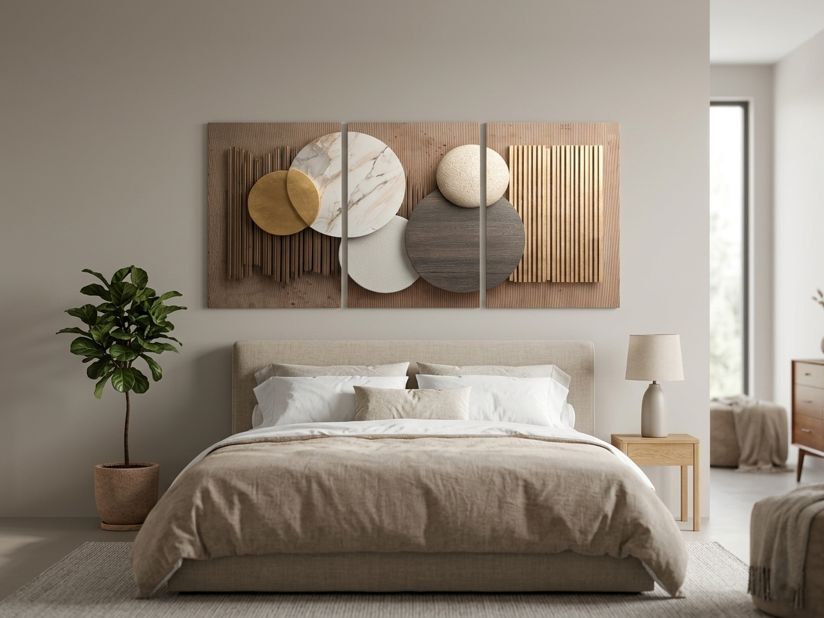 Modern Minimalist Vertical Canvas Wall Art Set