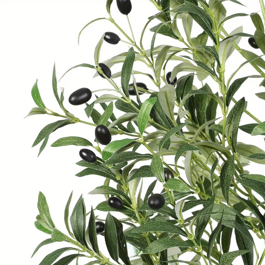 Artificial Olive Tree with Natural Wood Trunk & Lifelike Fruits - Indoor Décor