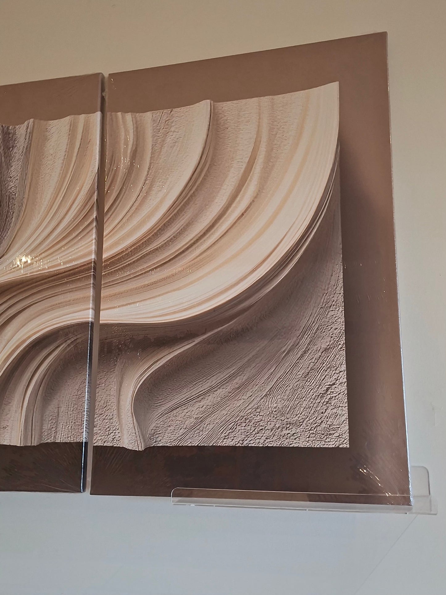 Monochrome Wave Texture Look Wall Art Set