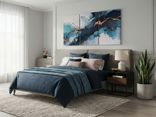 Abstract Flow Swirl Canvas Print Wall Art Set