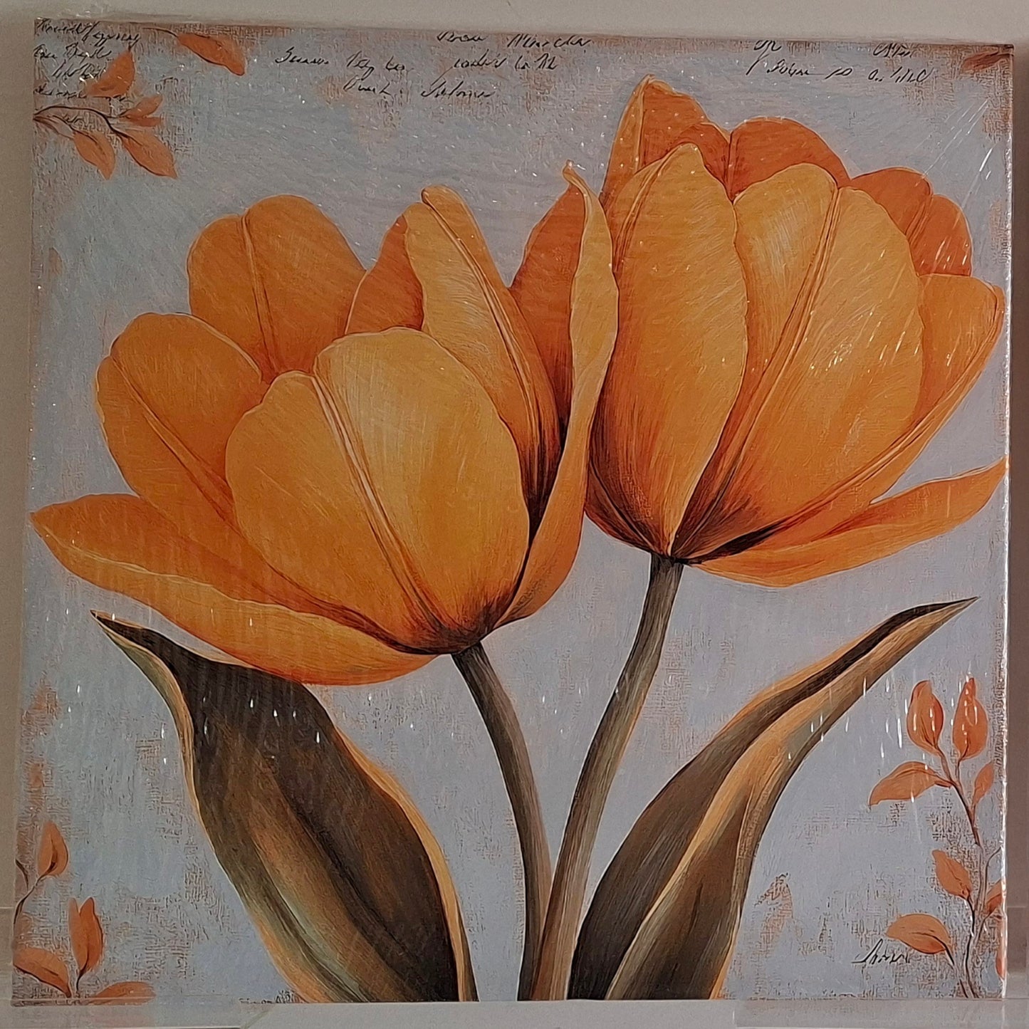 Soft Yellow Tulip Botanical Canvas Wall Art Set