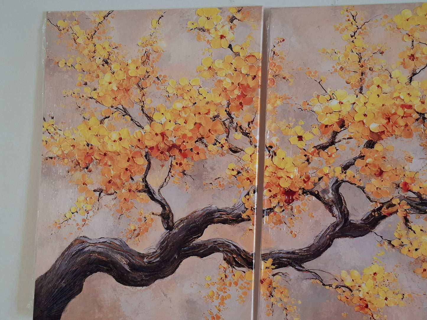 Yellow Flower Tree Canvas Wall Art Set