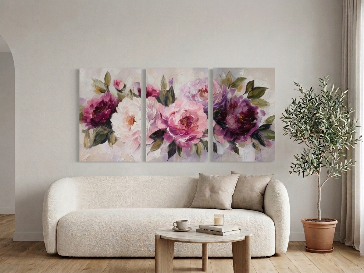 Elegant Floral Canvas Wall Art Set