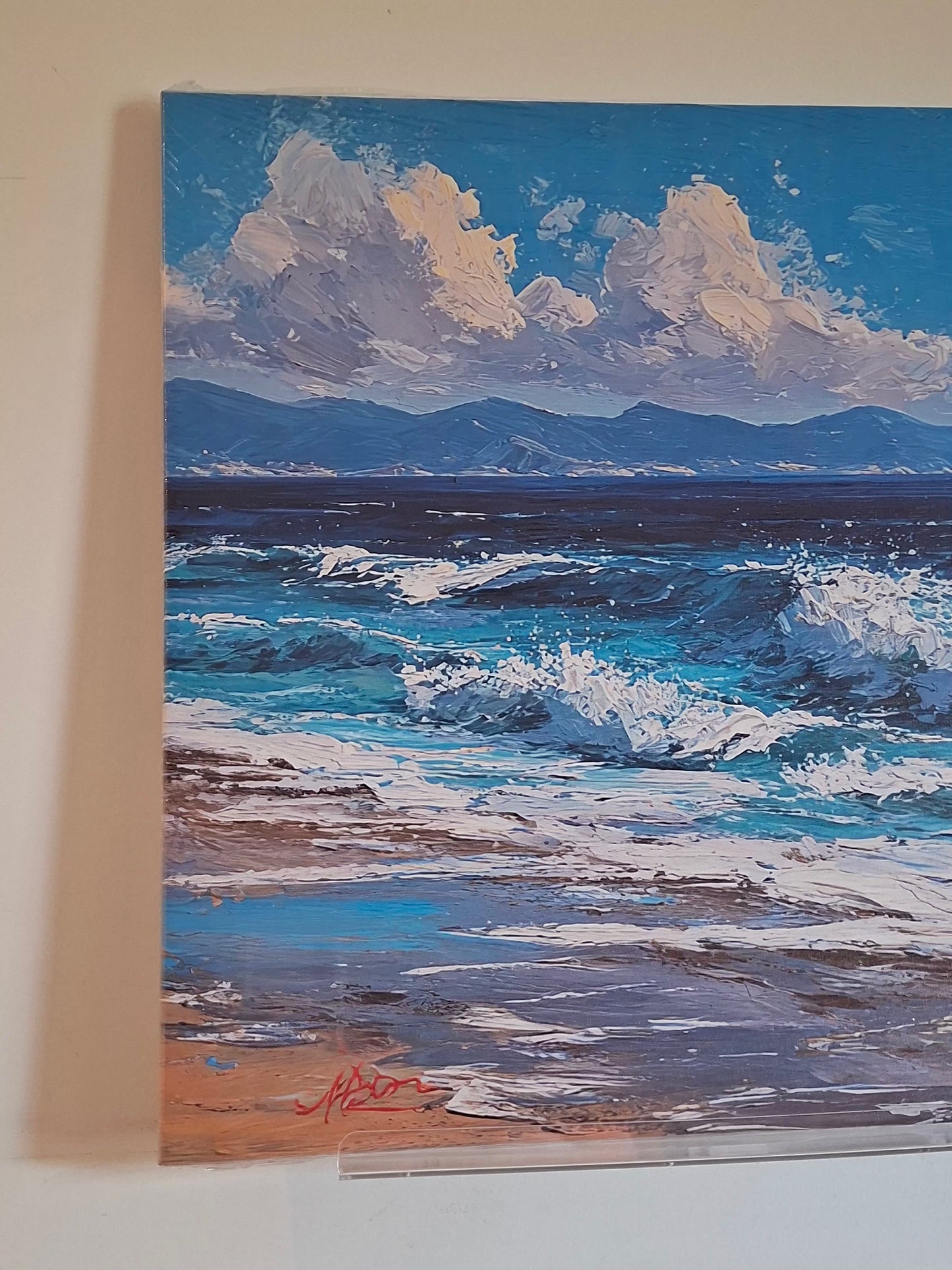 Ocean Waves & Seagulls Canvas Wall Art – Serene Coastal Landscape Décor
