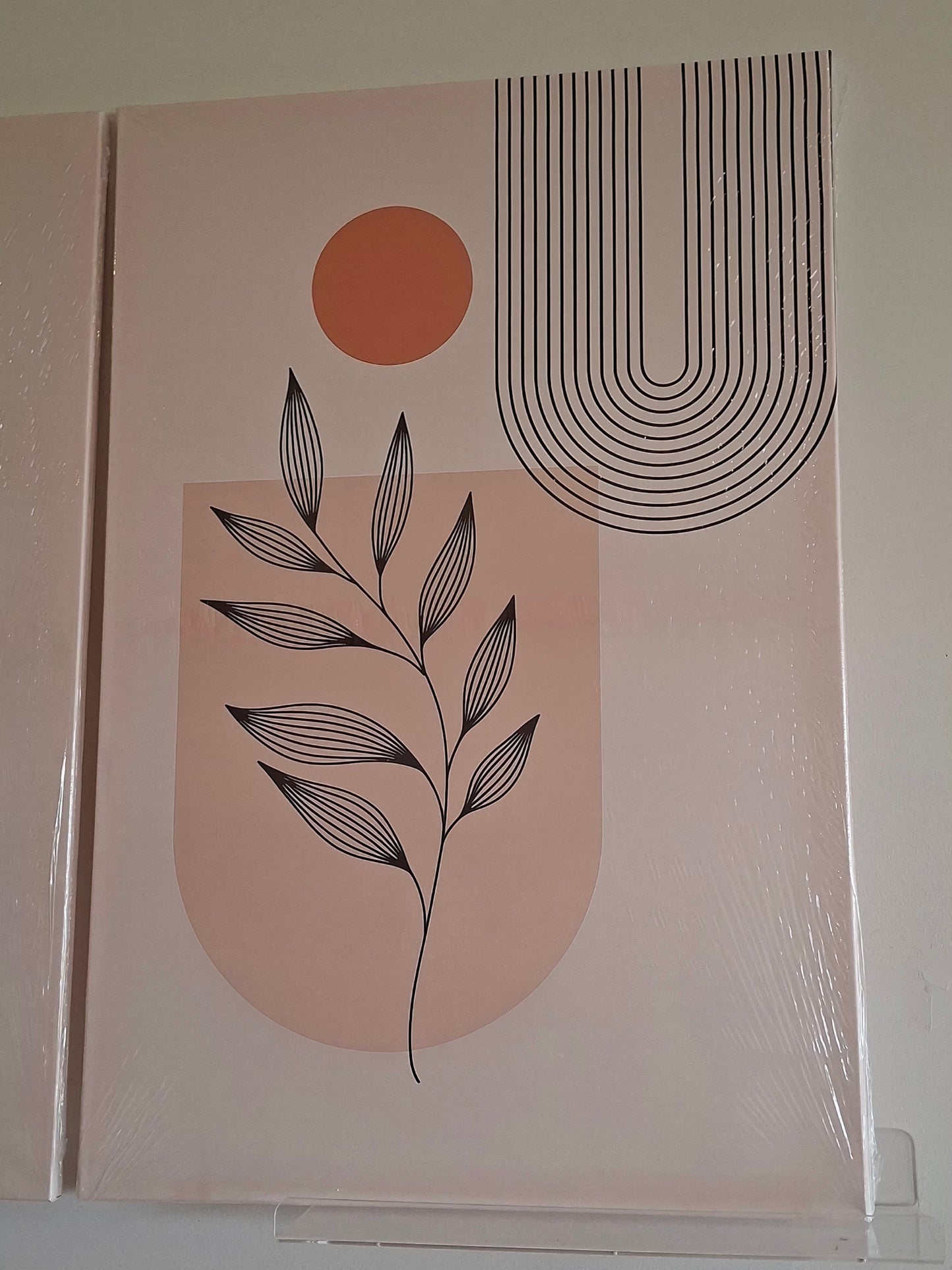 Neutral Geometric & Abstract Plant Canvas Wall Art – Modern Minimalist Décor