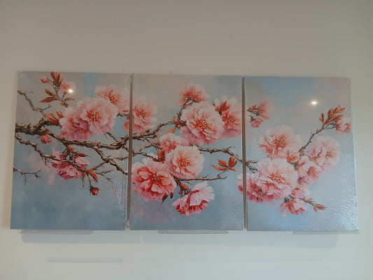 Cherry Blossom Canvas Print Wall Art 3pcs Set