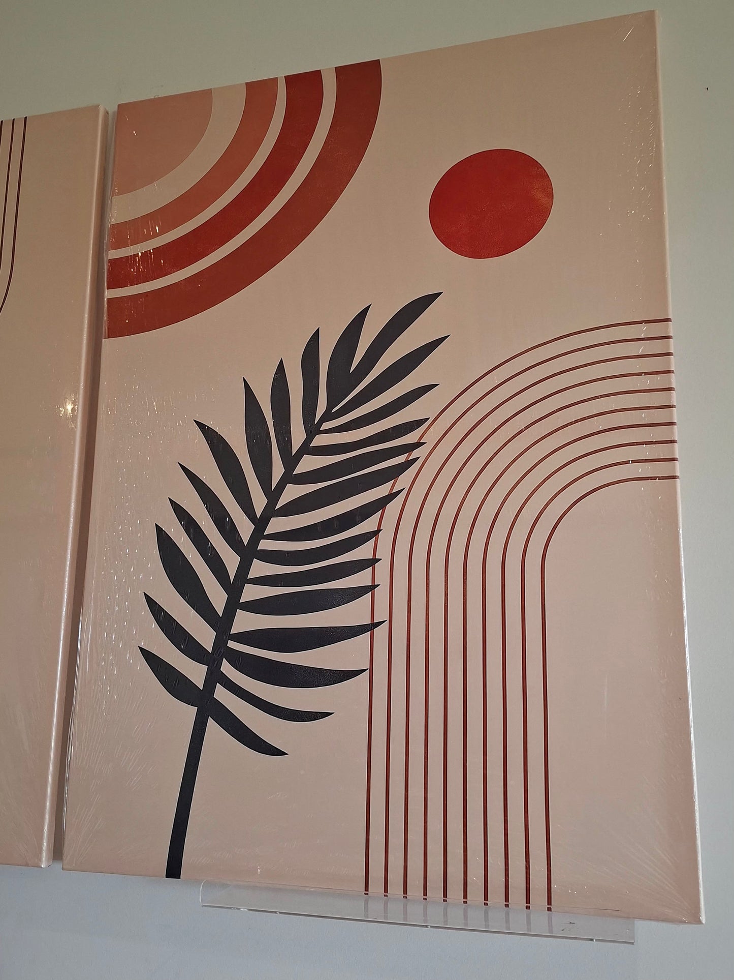 Scandinavian Abstract Canvas Wall Art – Natural Geometric Décor