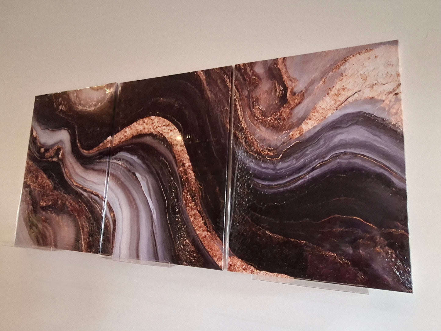 Golden Abstract Wall Art – Luxury Flowing Line Canvas Set