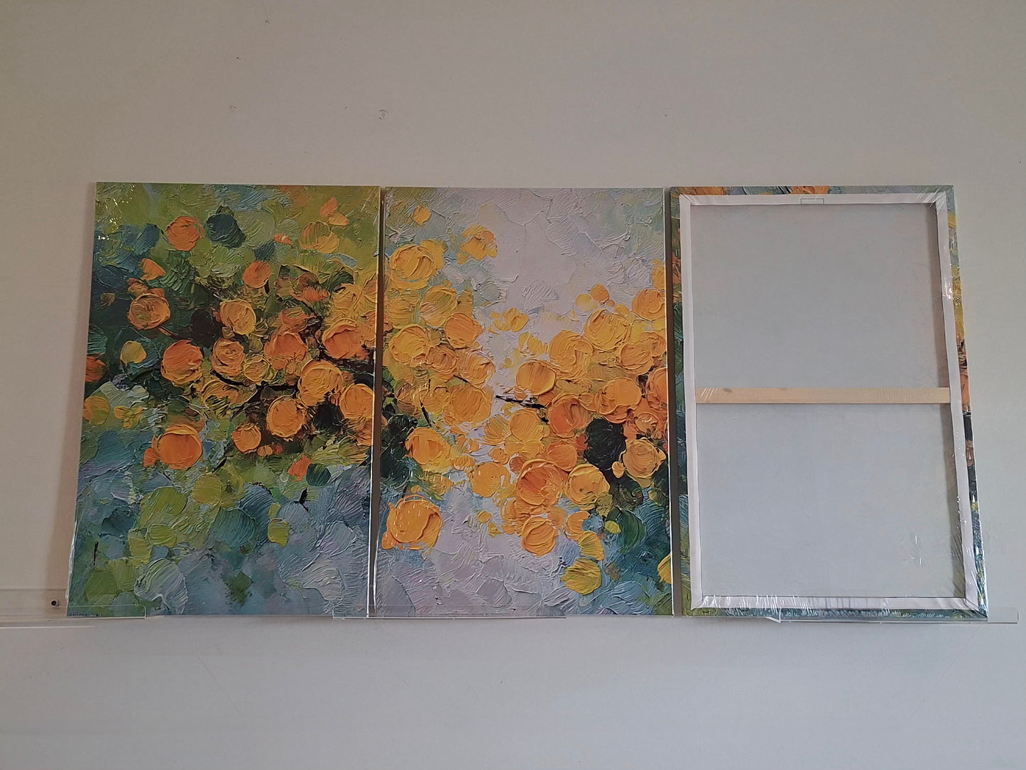 Yellow Blossom Botanical Canvas Wall Art – Turquoise Modern Nature Décor