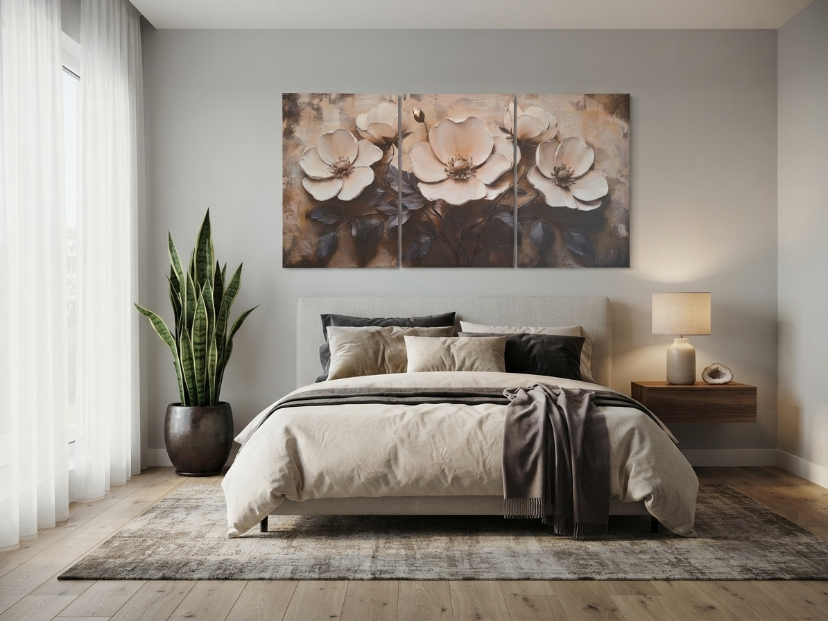 Elegant Floral Canvas Wall Art Set