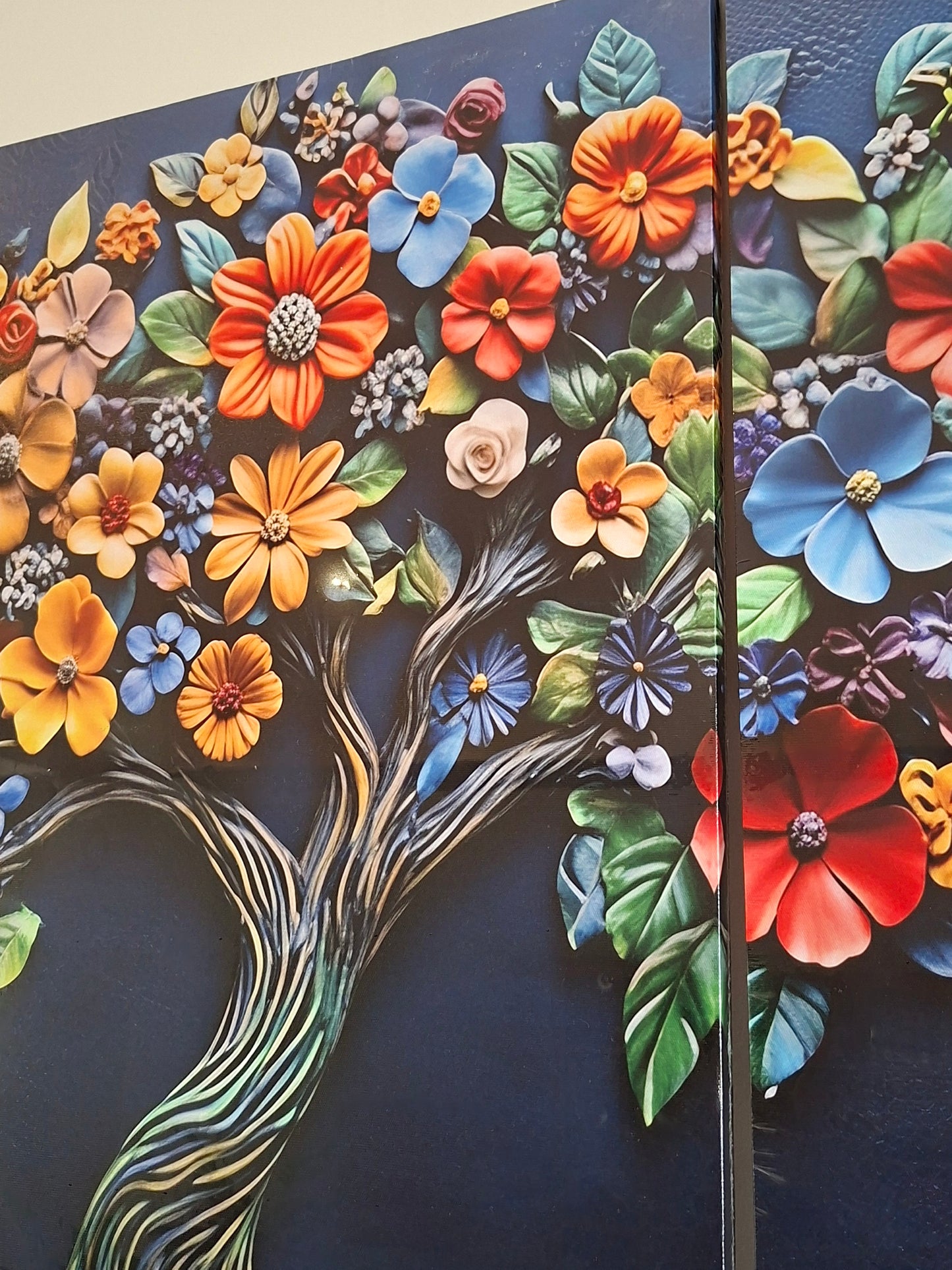 Vibrant Floral Canvas Print Wall Art Set
