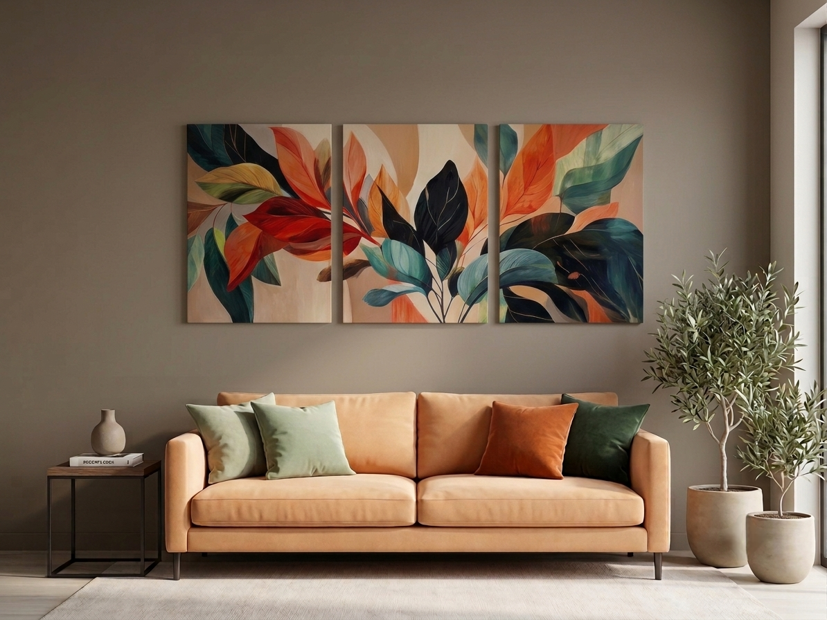 Abstract Bohemian Canvas Wall Art Set – Modern Seasonal Décor