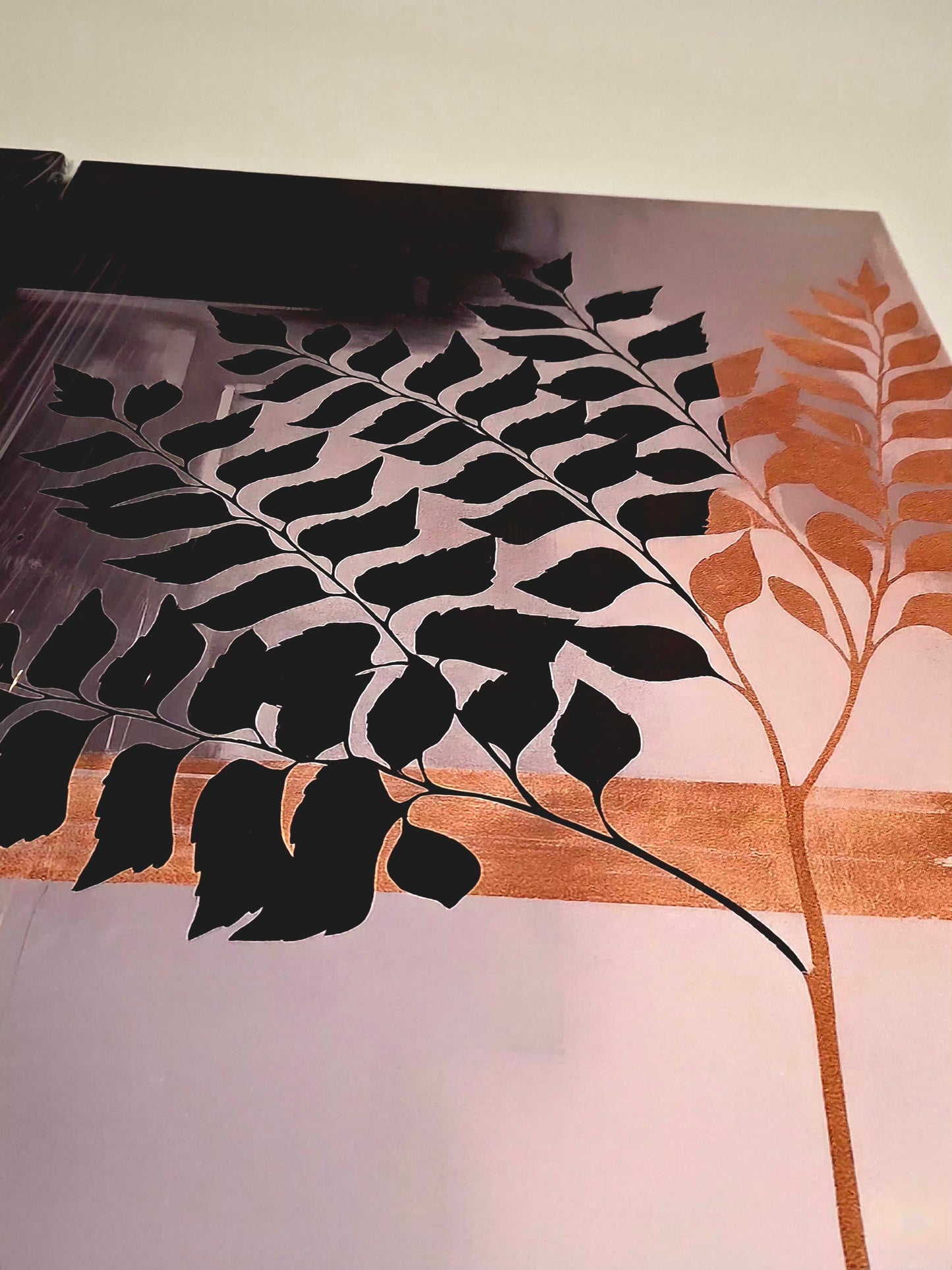 Golden Leaves Canvas Wall Art – Dark Elegant Foliage Décor