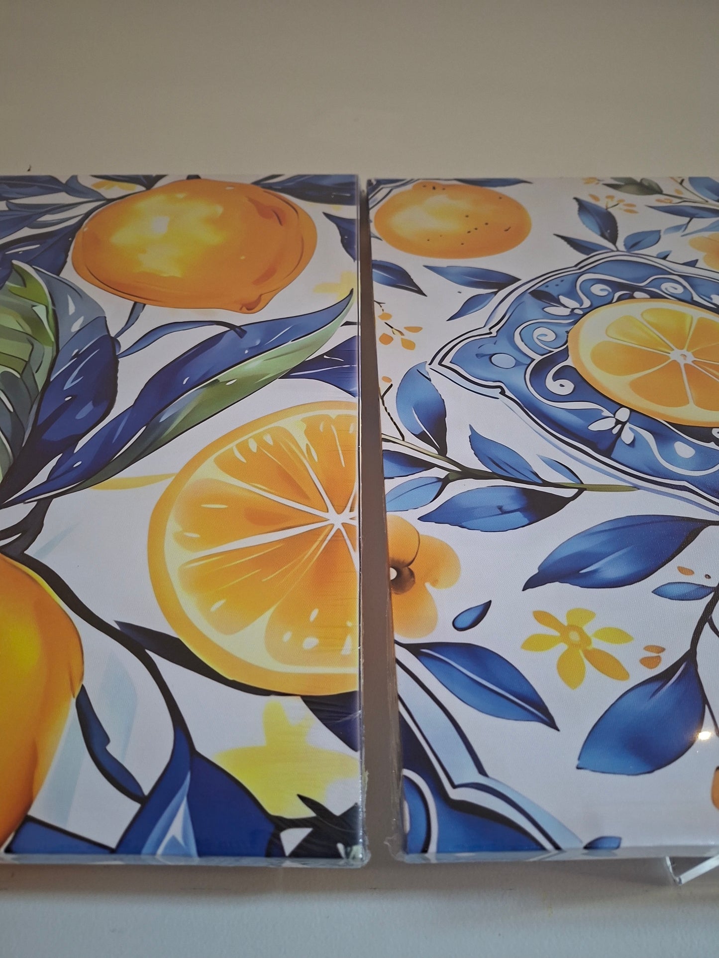 Mediterranean Lemon Canvas Wall Art Set
