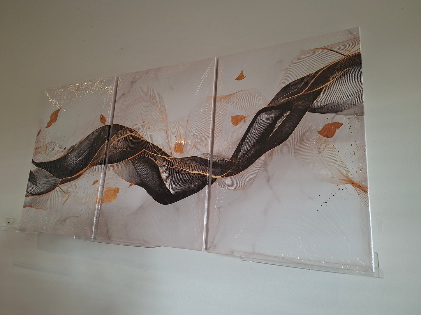 Elegant Wave Marble Canvas Wall Art Set