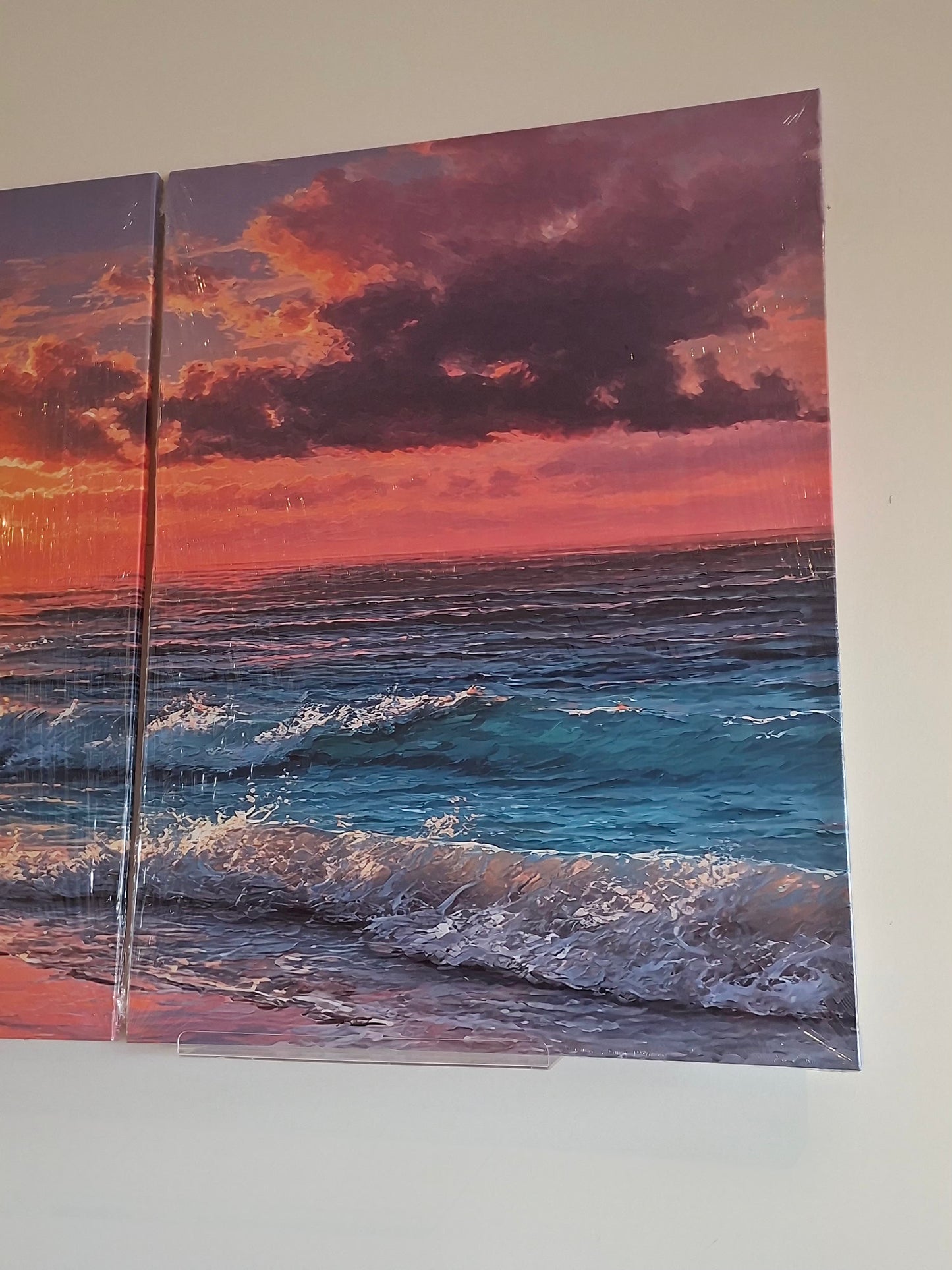 Ocean Sunset Canvas Wall Art – Tropical Beach & Coastal Waves Décor