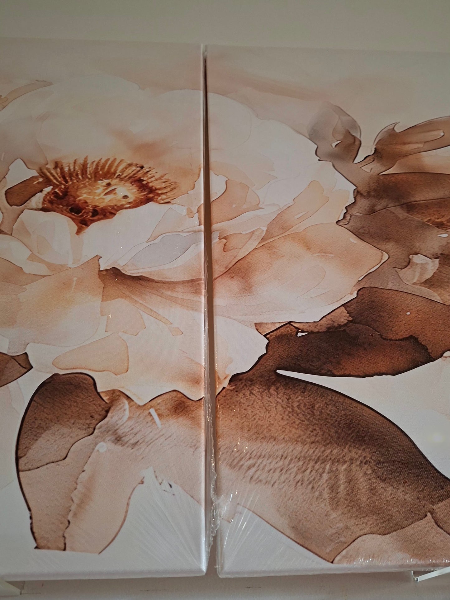 White Peony Floral Canvas Wall Art Set