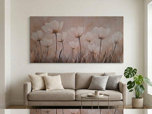 Minimalist Floral Canvas Print Wall Art - 1pc