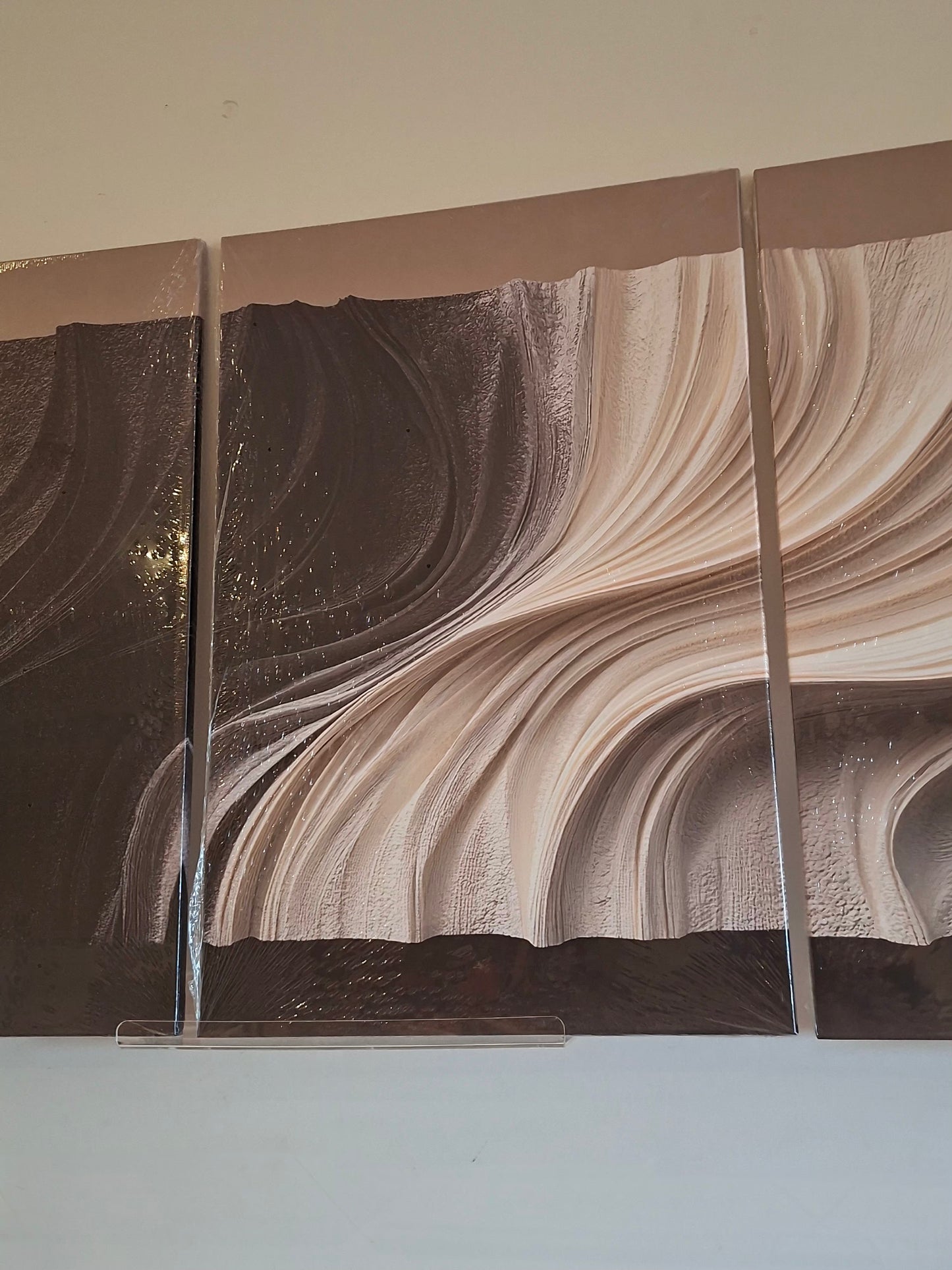 Monochrome Wave Texture Look Wall Art Set