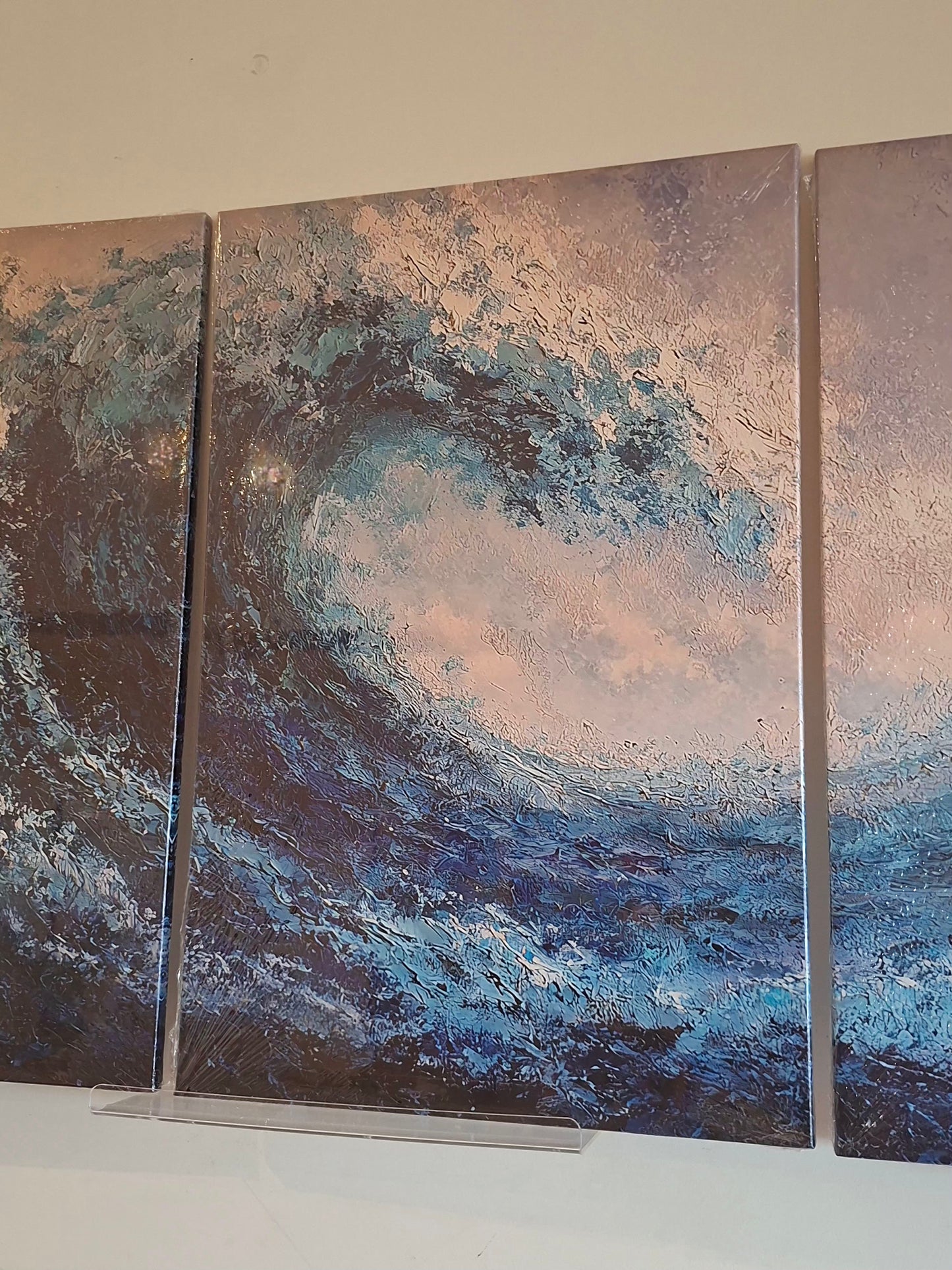 Ocean Depths Turquoise Wave Wall Art Set