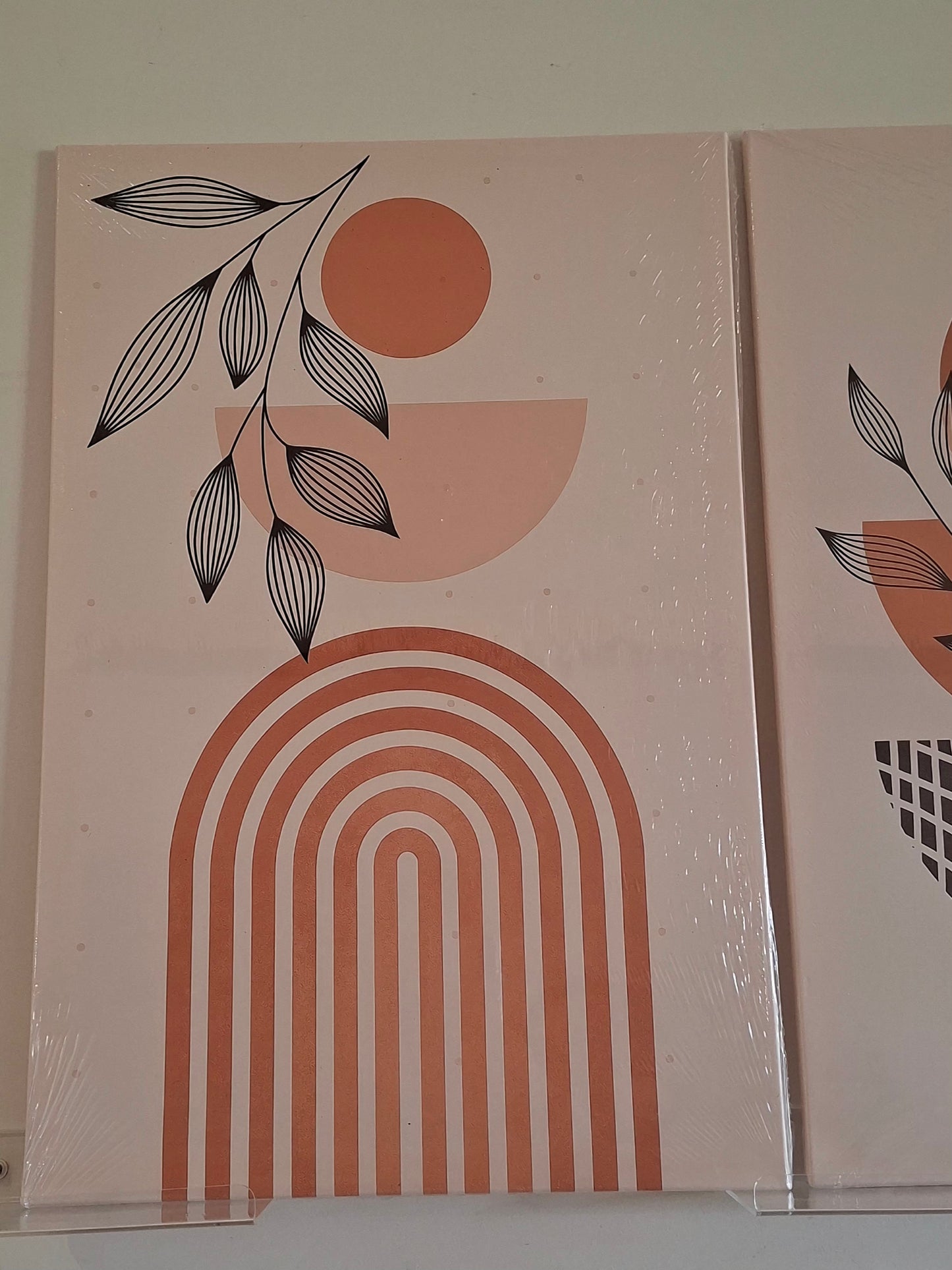 Neutral Geometric & Abstract Plant Canvas Wall Art – Modern Minimalist Décor