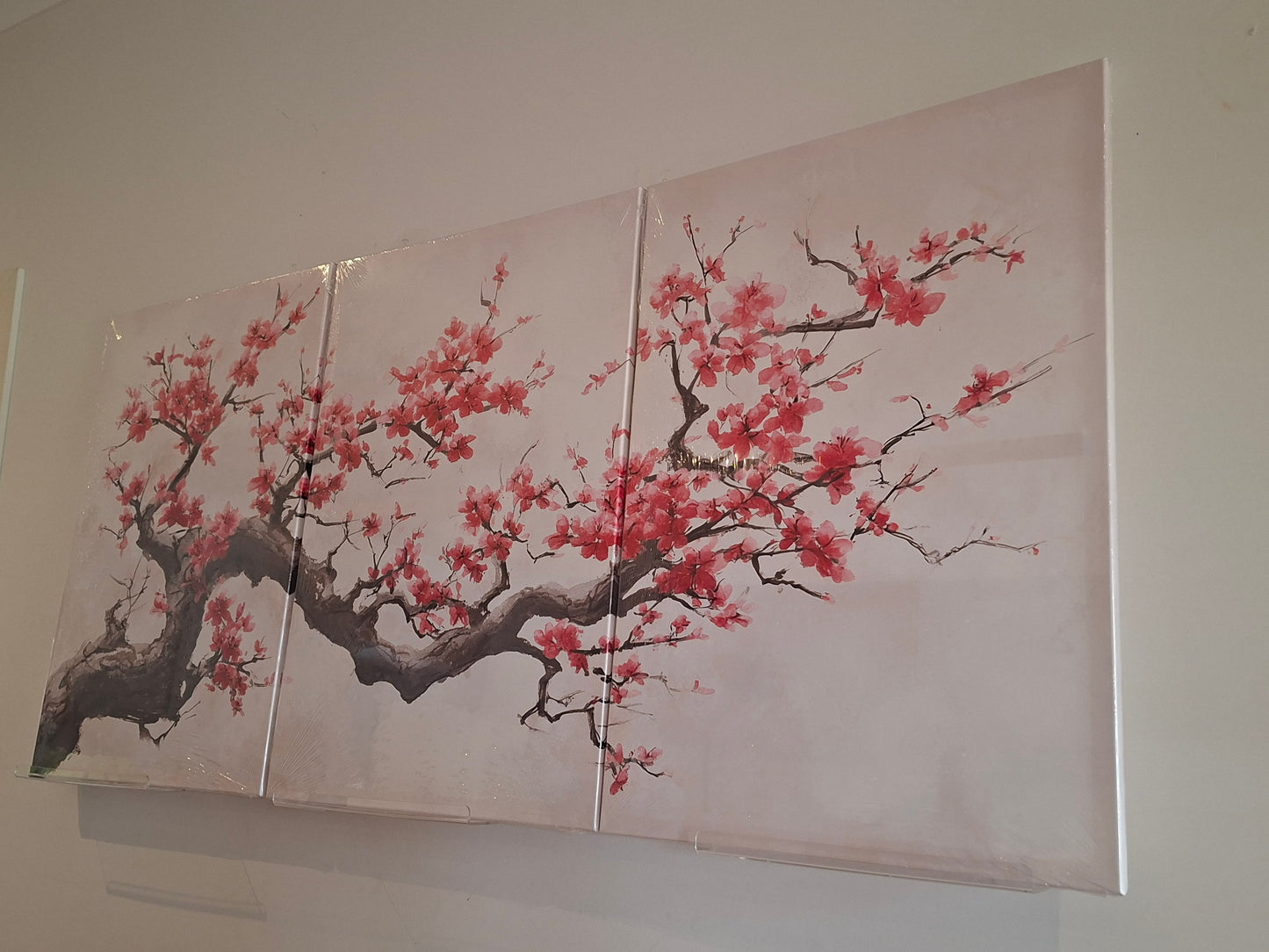 Pink Blossom Branch Canvas Wall Art Set