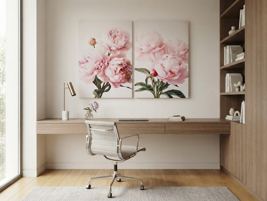 Pink Peonies Canvas Wall Art – Soft Floral Elegance Décor