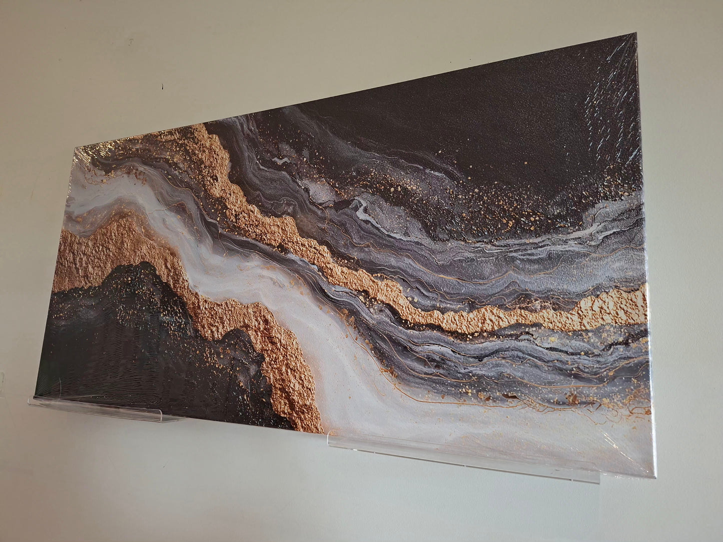 Dark Luxury Marble Canvas Wall Art - 1pc