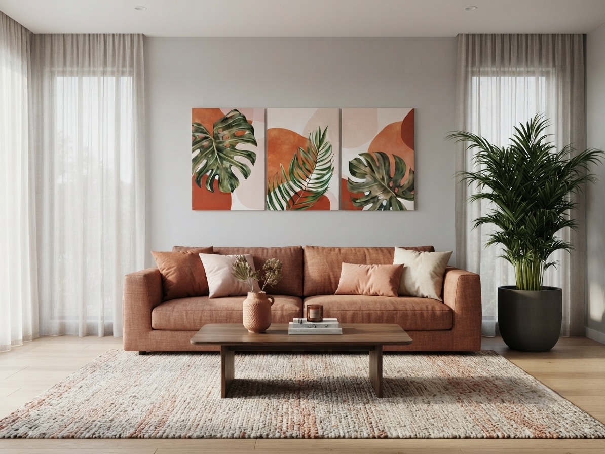 Modern Abstract Leaf Canvas Print Wall Art Set