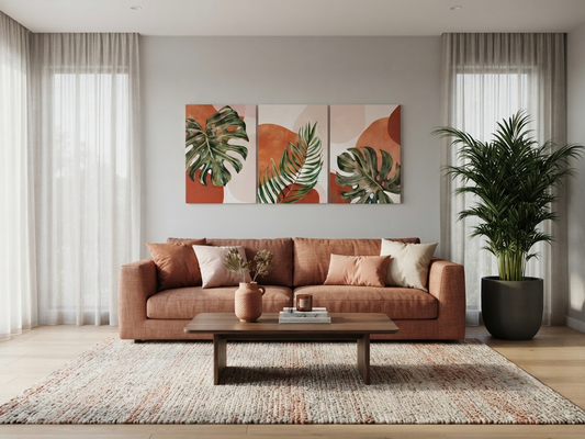 Modern Abstract Leaf Canvas Print Wall Art Set