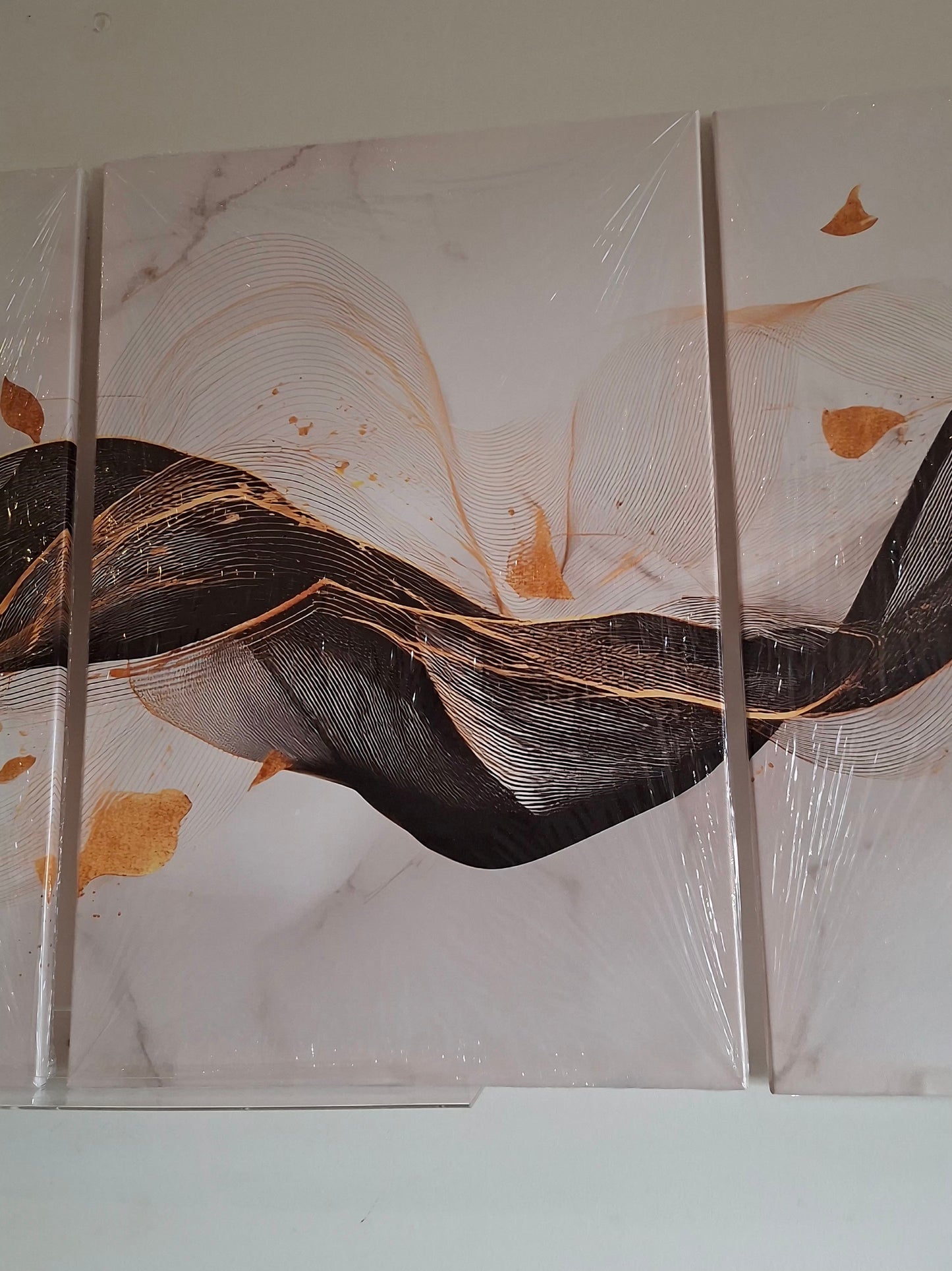 Elegant Wave Marble Canvas Wall Art Set