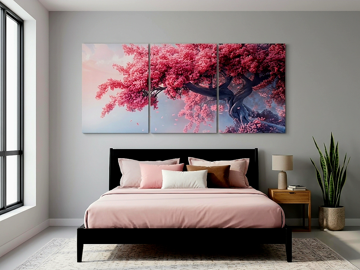 Cherry Blossom Tree Wall Art Set