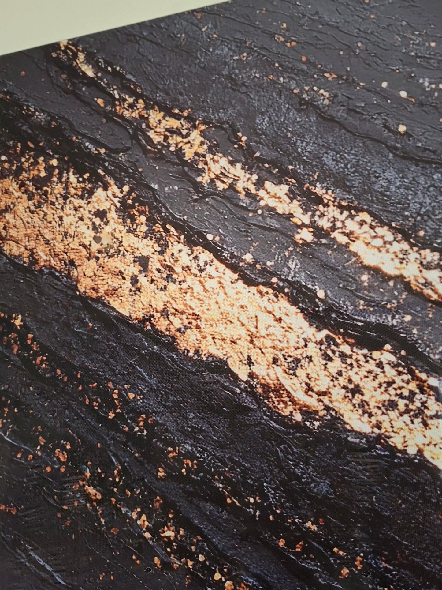 Dark Luxury Canvas Wall Art – Gold Streak Abstract Elegance