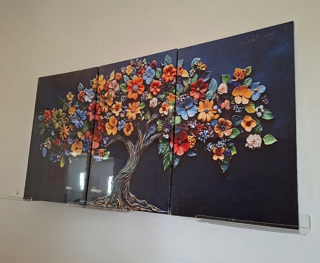 Vibrant Floral Canvas Print Wall Art Set