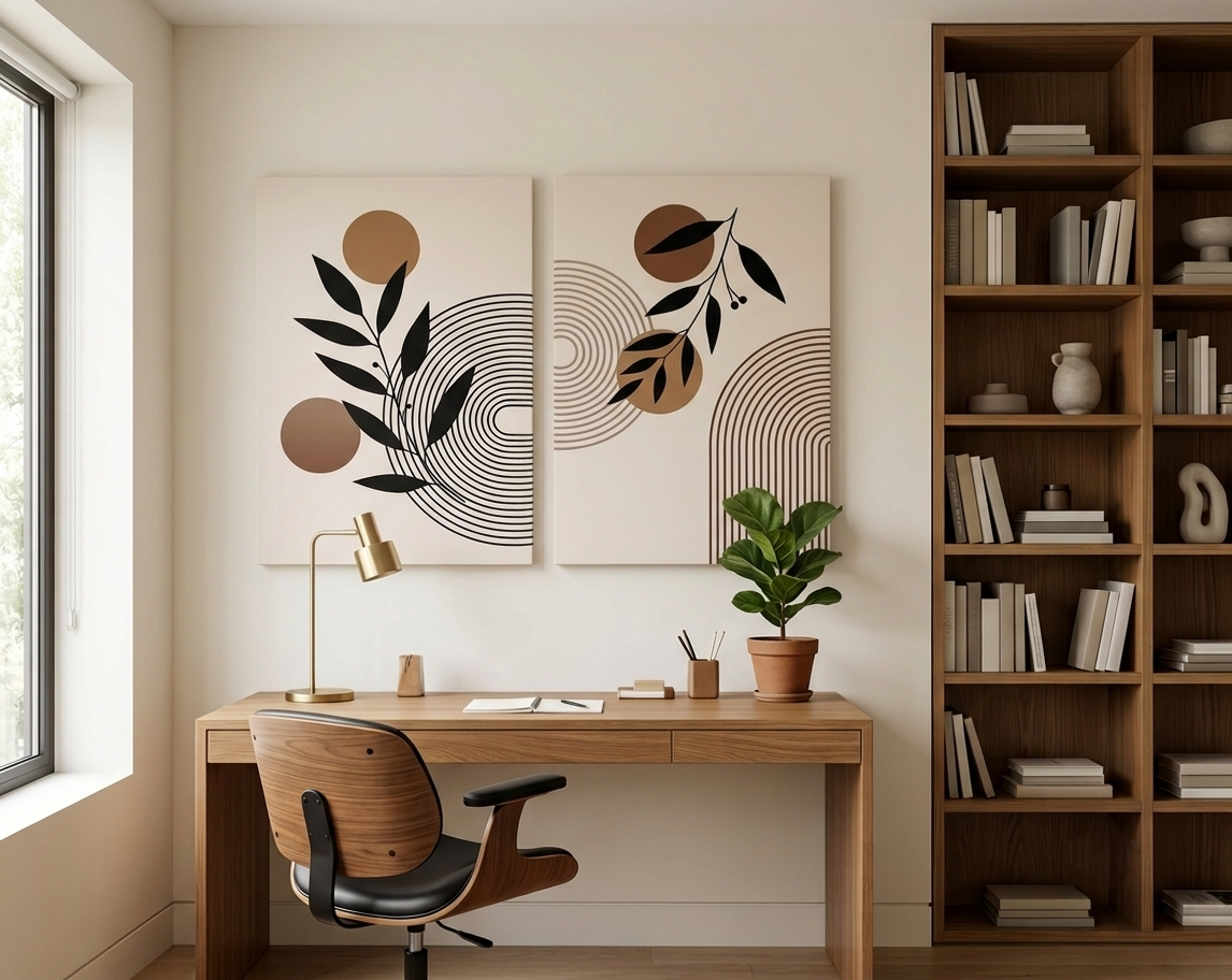 Bohemian Geometric & Nature Canvas Print Wall Art