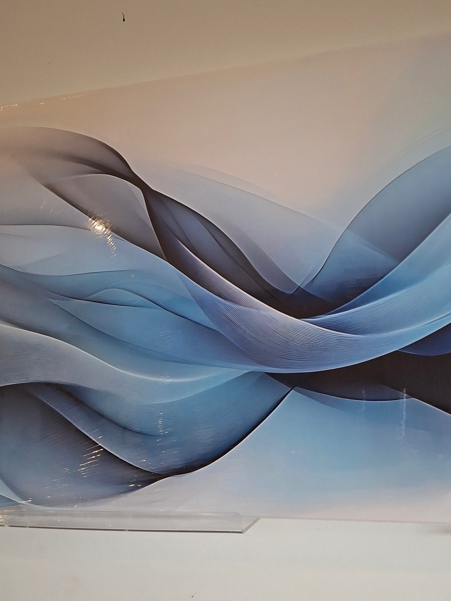 Modern Blue Abstract Canvas Wall Art - 1pc