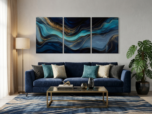 Luxury Abstract Canvas Print Wall Art Set