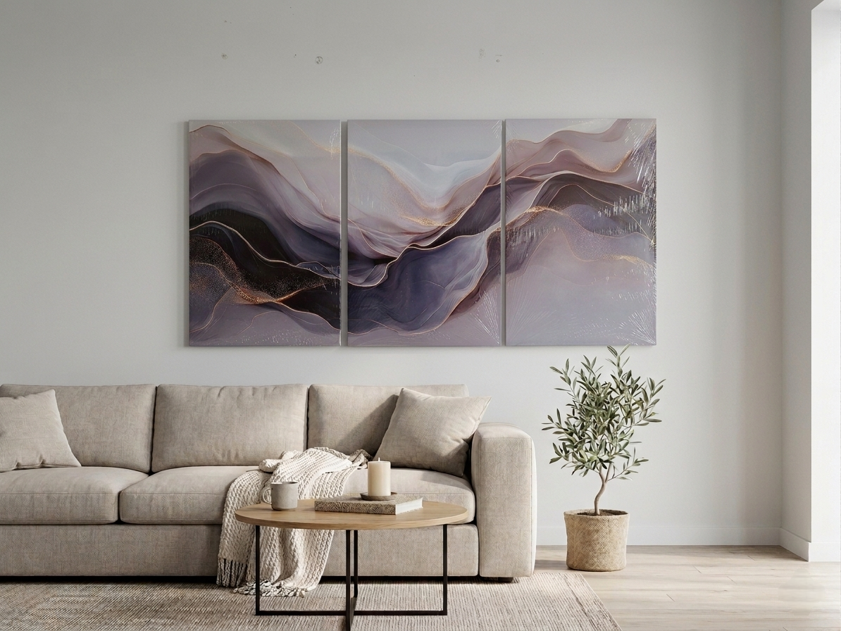 Abstract Gold Accent Wall Art Set