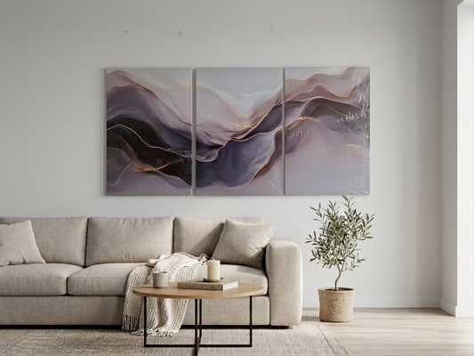 Abstract Gold Accent Wall Art Set