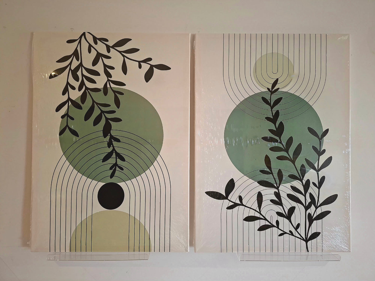 Bohemian Botanical Canvas Wall Art – Vertical Foliage Décor