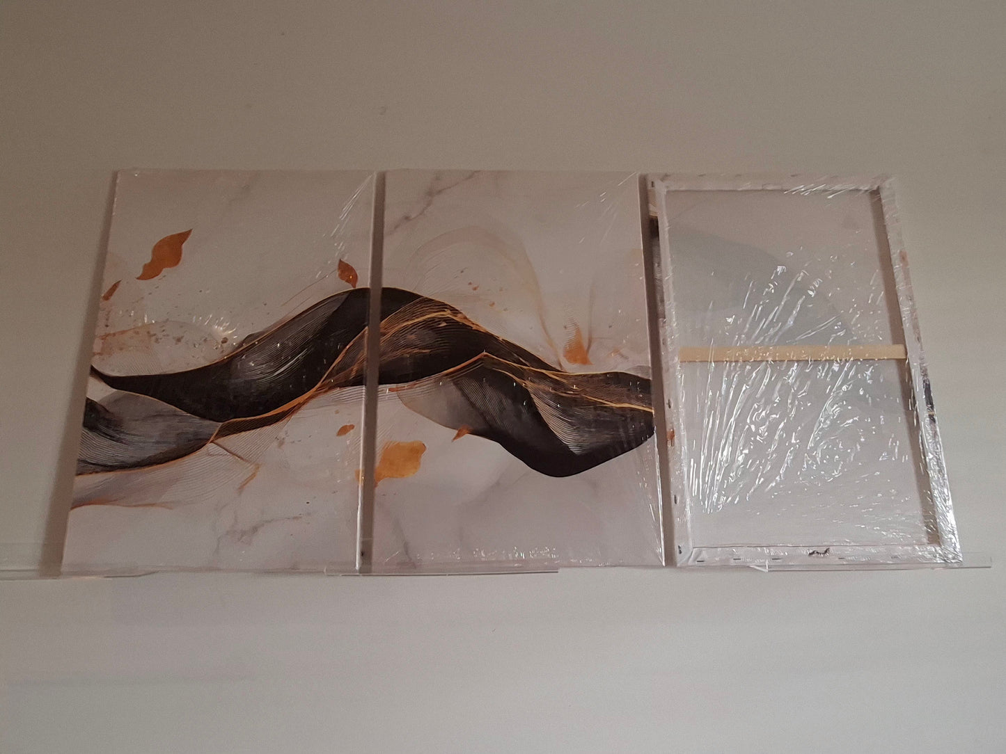 Elegant Wave Marble Canvas Wall Art Set
