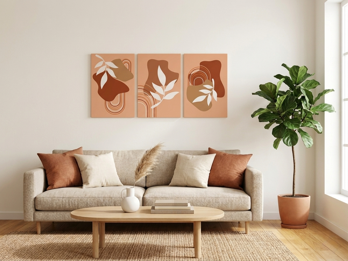 Abstract Botanical Canvas Wall Art Set