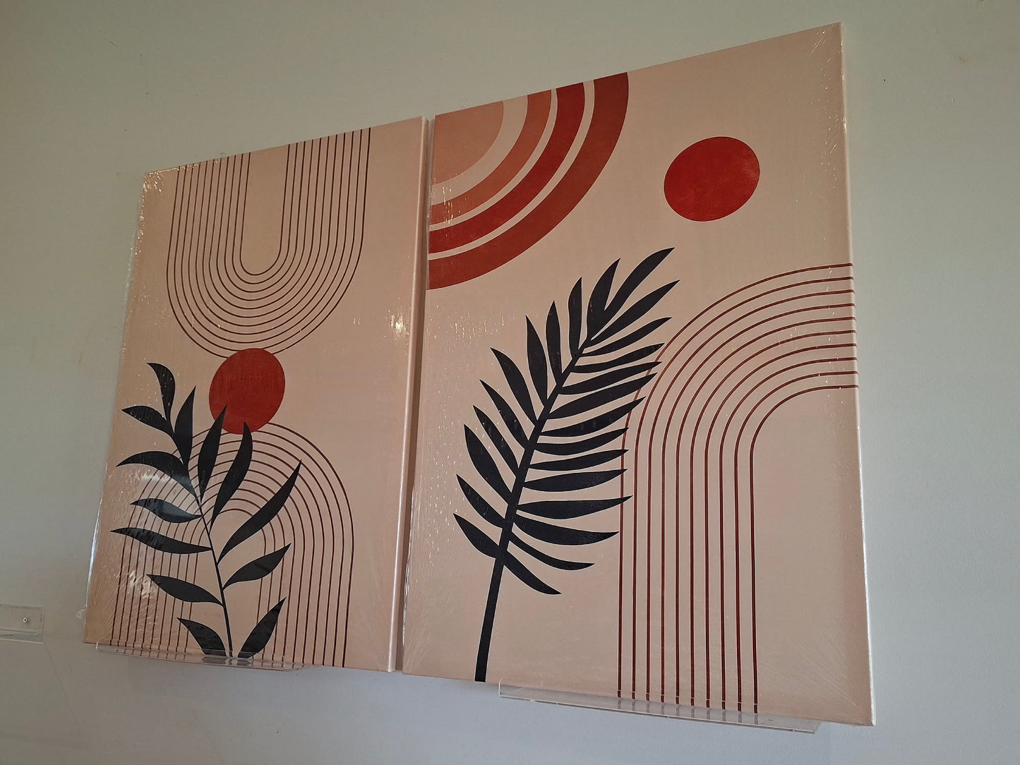 Scandinavian Abstract Canvas Wall Art – Natural Geometric Décor
