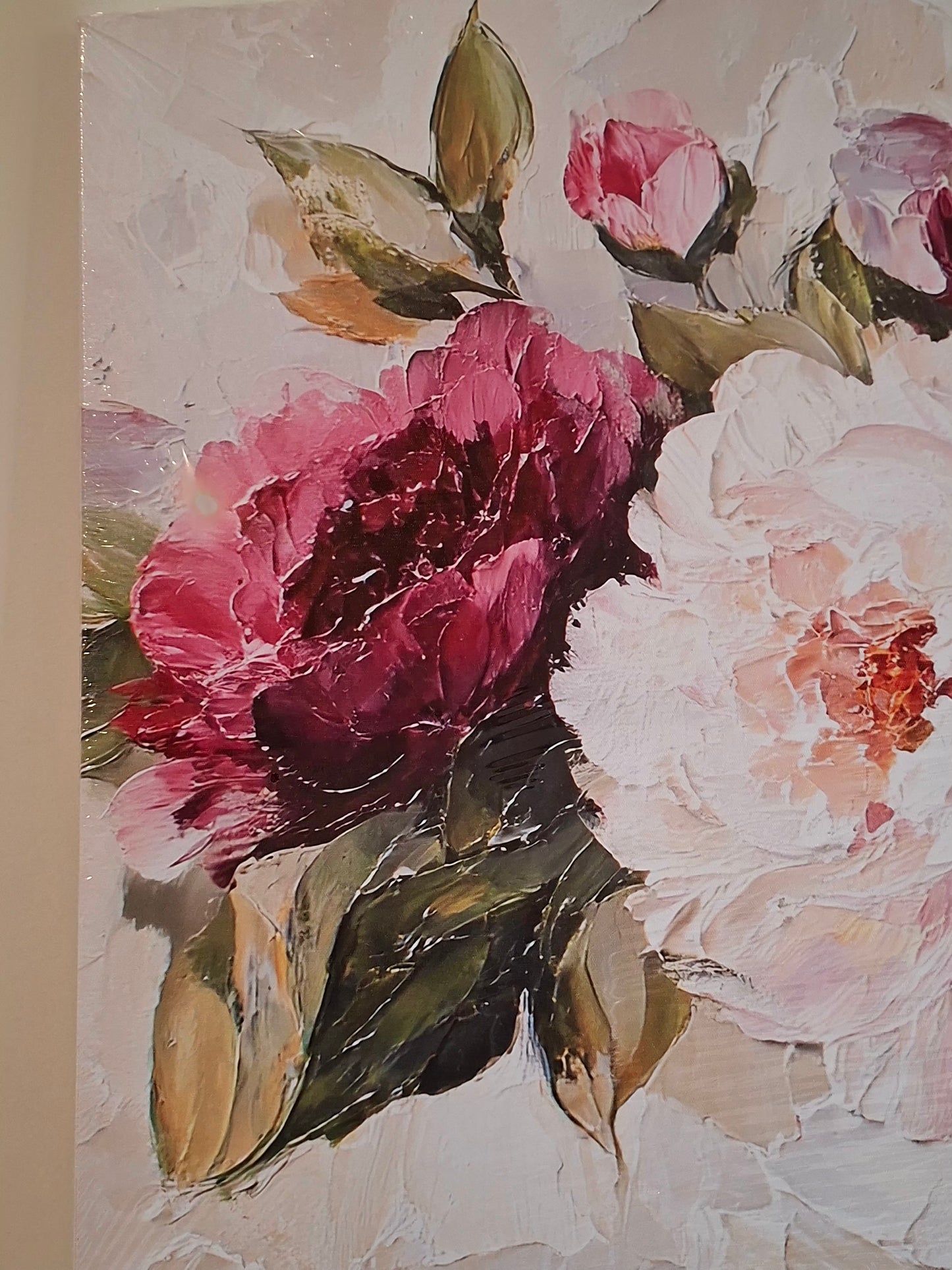 Soft Colorful Roses Canvas Wall Art 1pc
