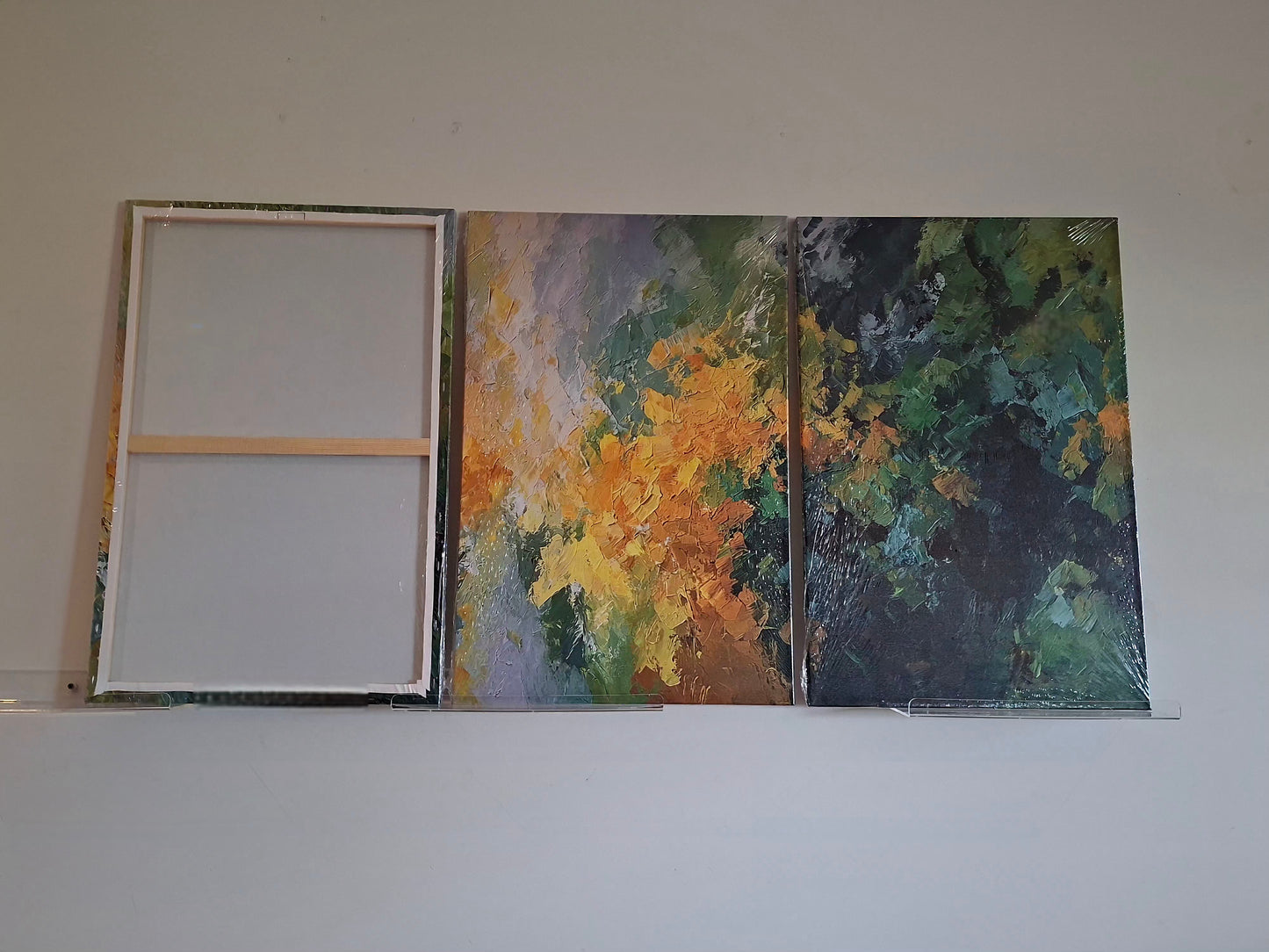 Yellow and Green Abstract Wall Art – Modern Impressionist Décor